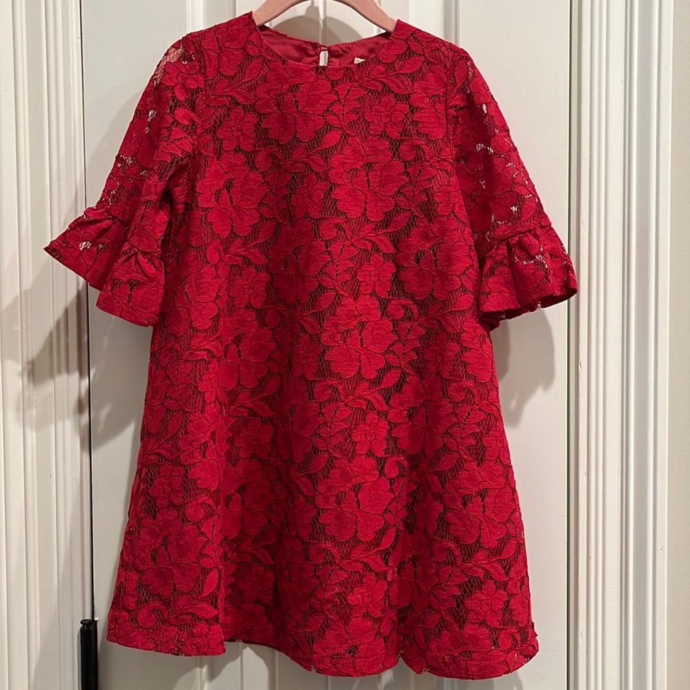 Red lace dress